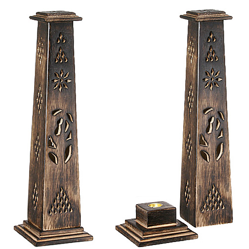 11" Antique Tower Incense Holder - Click Image to Close